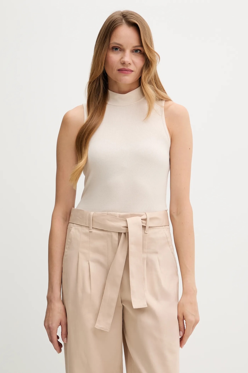 Top United Colors of Benetton béžová barva, s pologolfem, 3P2Y3M06Y