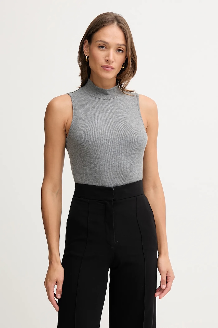 Top United Colors of Benetton šedá barva, s pologolfem, 3P2Y3M06Y