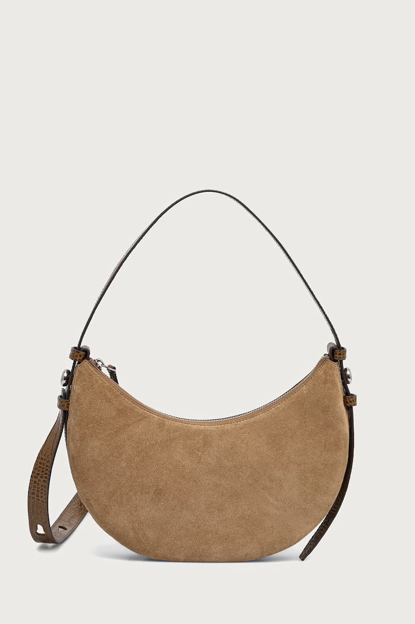 Tory Burch  crossbody kabelka dámská semišová Romy Half Moon