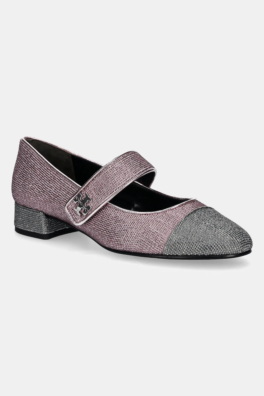 Tory Burch  Semišové lodičky  Cap-Toe Mary Jane Pave Heel Ballet