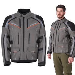 Touringová moto bunda W-TEC Smackton šedo-oranžová S