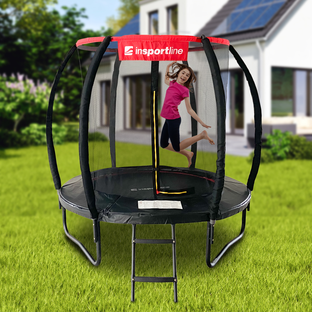 Trampolína se sítí a schůdky inSPORTline Flea PRO 183 cm