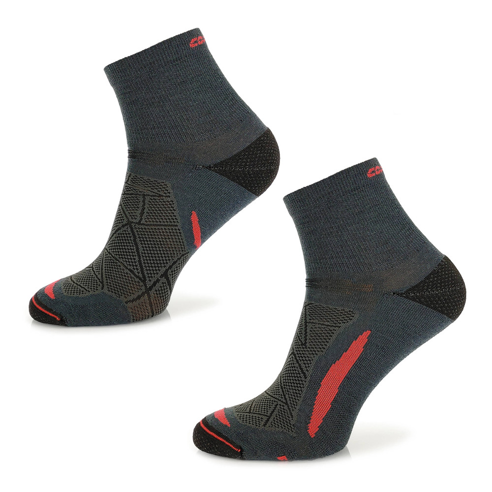Trekingové Merino ponožky Comodo TREUL02 Black Red 35