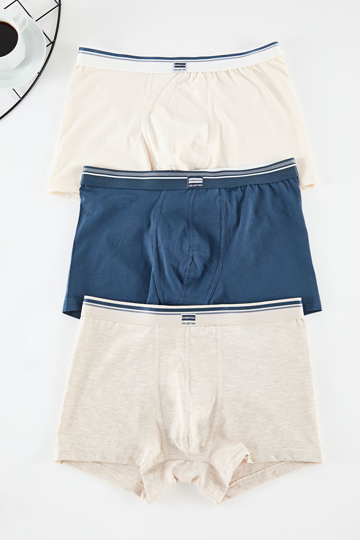 Trendyol 3-Pack Patterned/Plain Cotton Boxer
