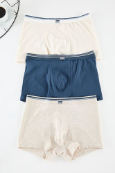 Trendyol 3-Pack Patterned/Plain Cotton Boxer