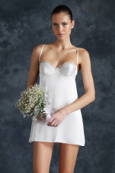 Trendyol Bride Beige Satin Lace Rope Strap Fantasy Nightgown
