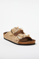 Trendyol Brown Double Buckle Rivet Women's Slippers
