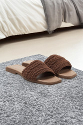 Trendyol Brown Knitted Detailed Women's Slippers