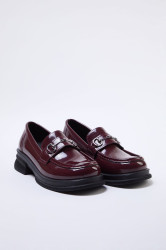 Trendyol Burgundy Buckled Thick Sole Women's Loafer