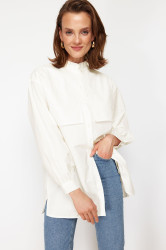 Trendyol Cream Cotton Woven Shirt