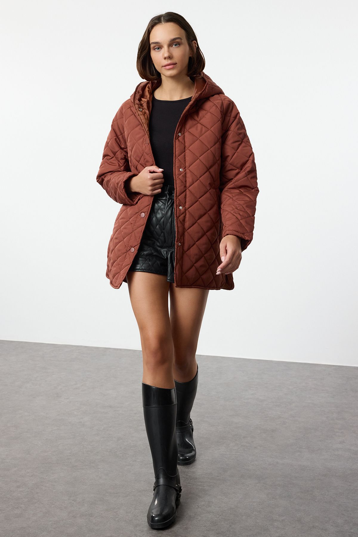Trendyol Dark Brown Regular Coat