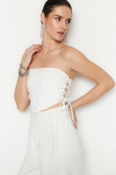 Trendyol Ecru kostice vázané korzet