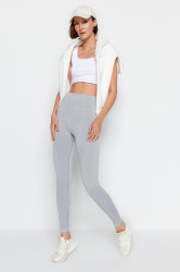Trendyol Gray Seamless Full Length Knitted Sports Tights