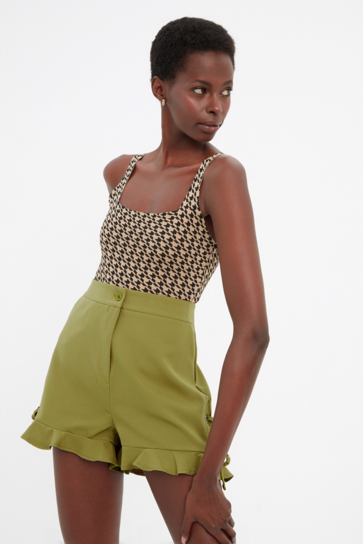Trendyol Khaki Tie Shorts & Bermuda