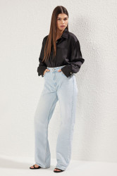 Trendyol Light Blue Low Waist Wide Leg Jeans