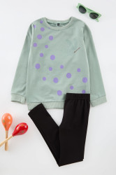 Trendyol Mint Girl Color Block Knitting Upper-Lower Team