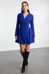 Trendyol Saks Pleated Mini Woven Jacket Dress