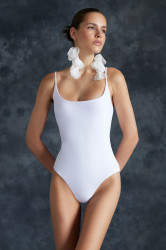 Trendyol White Square Neck Regular Swimsuit