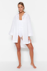 Trendyol White Woven 100% Cotton Shirt