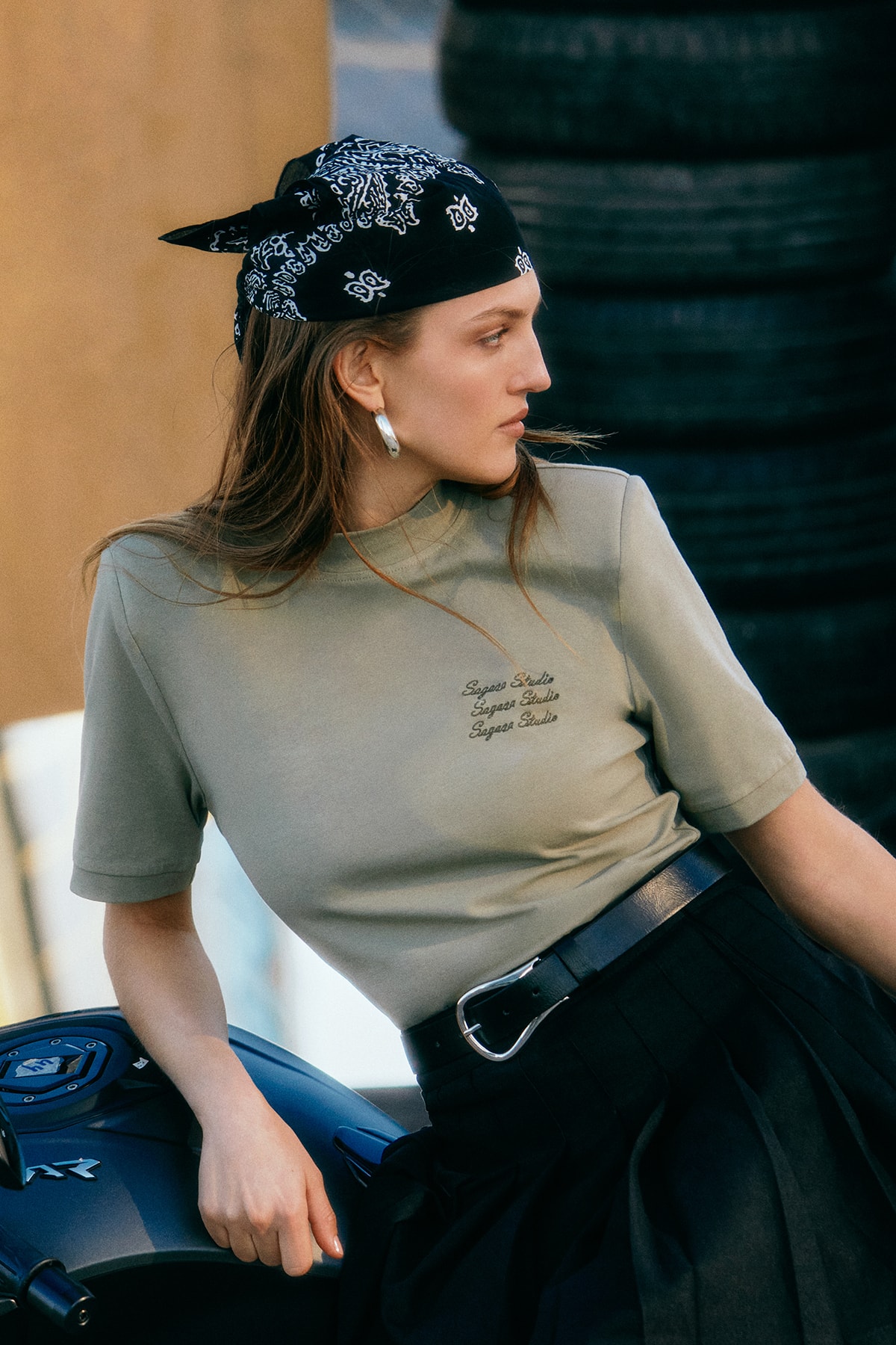 Trendyol X Sagaza Studio Khaki Padded T-Shirt