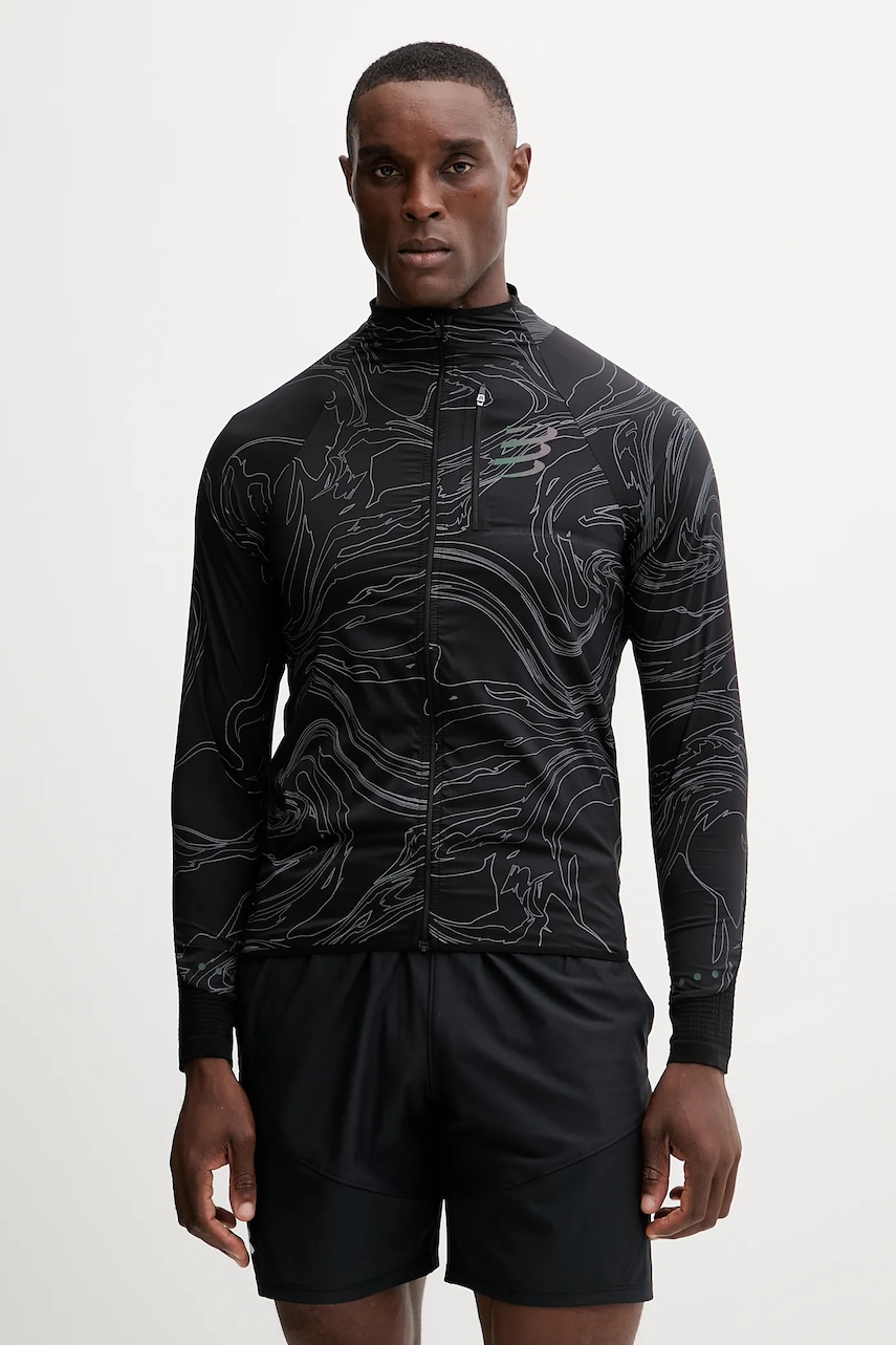 Tréninková bunda Compressport Hurricane Windproof černá barva, přechodná, AJVM110
