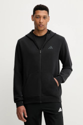 Tréninková mikina adidas Performance Designed for Training pánská, černá barva, s kapucí, hladká, IY1131