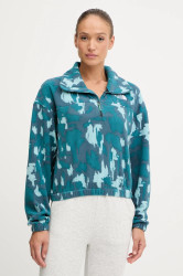 Tréninková mikina The North Face Mountain Athletics dámská, tyrkysová barva, vzorovaná, NF0A8E30DQD1