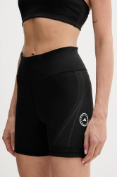 Tréninkové šortky adidas by Stella McCartney dámské, černá barva, medium waist, JW2024