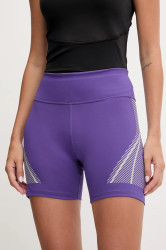 Tréninkové šortky adidas by Stella McCartney dámské, fialová barva, high waist, JW2025