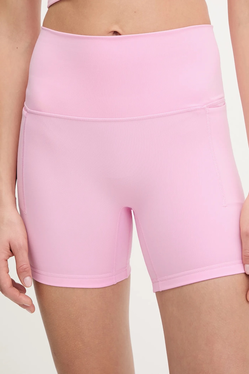 Tréninkové šortky adidas Performance dámské, růžová barva, high waist, KT3302