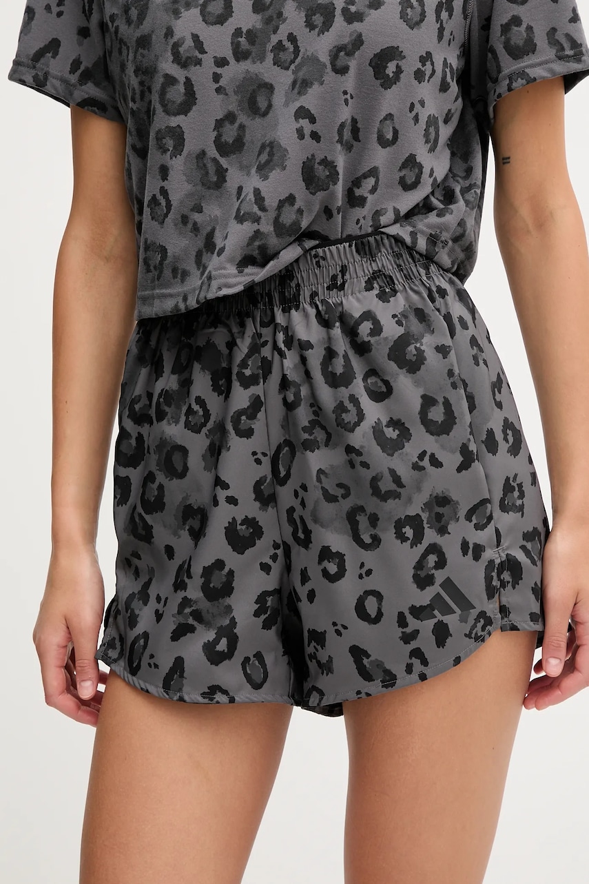 Tréninkové šortky adidas Performance dámské, šedá barva, high waist, JN2641