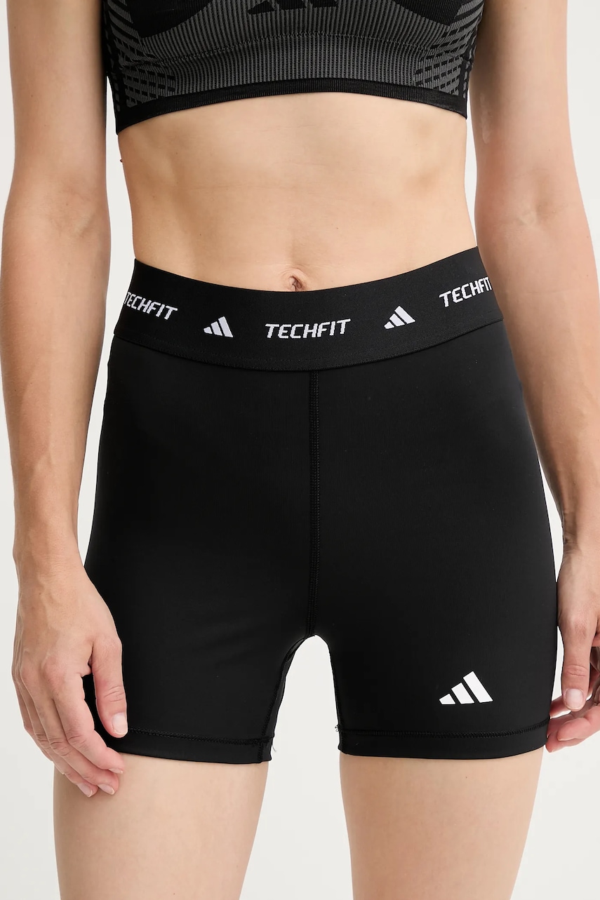 Tréninkové šortky adidas Performance Techfit dámské, černá barva, high waist, IT2275