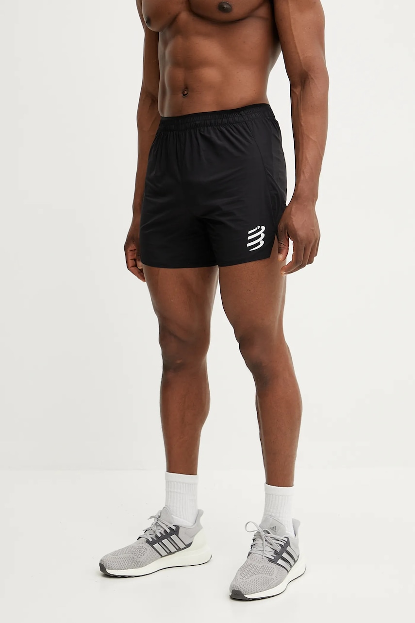 Tréninkové šortky Compressport pánské, černá barva, ASHM739