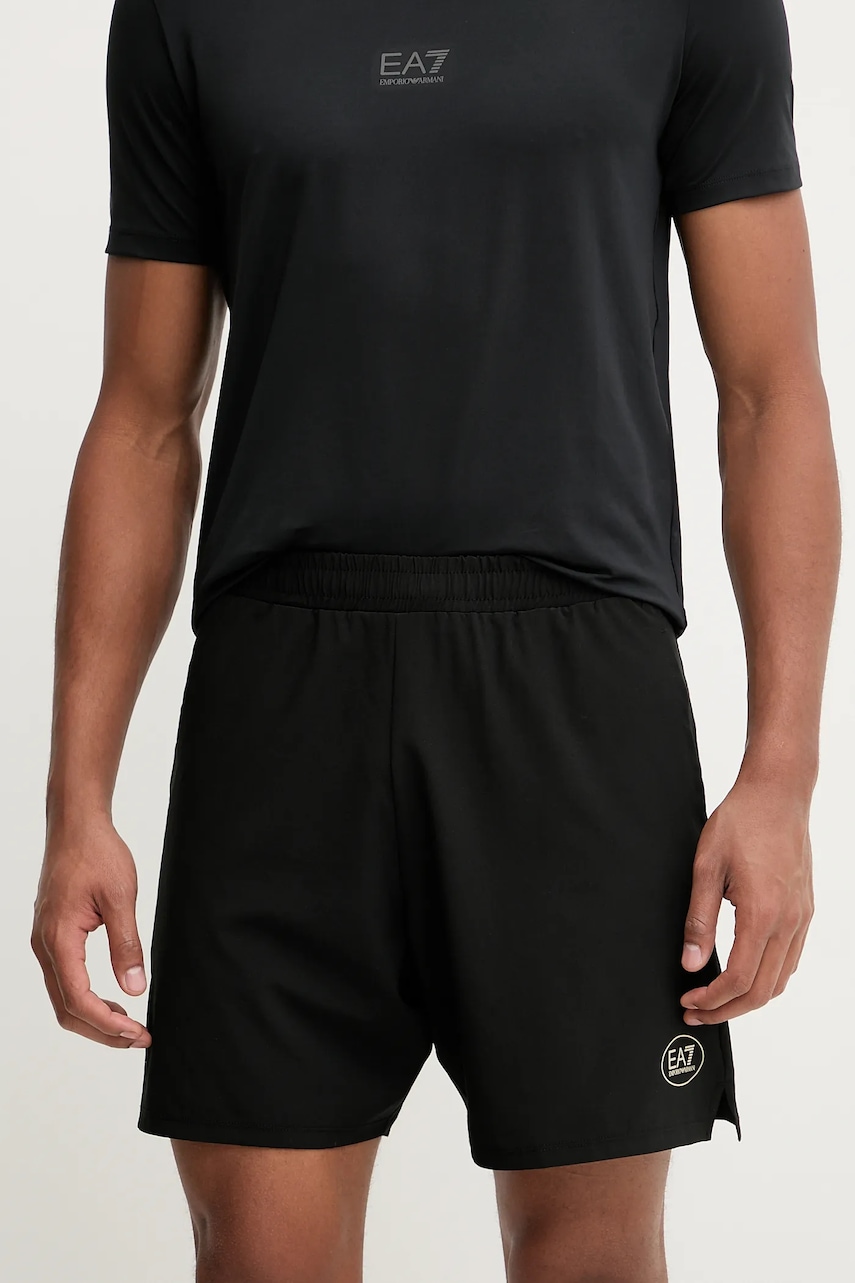 Tréninkové šortky EA7 Emporio Armani pánské, černá barva, AF17683.7M000835