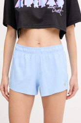 Tréninkové šortky New Balance modrá barva, high waist, WS41286ELE