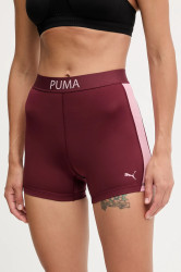 Tréninkové šortky Puma dámské, vínová barva, medium waist, 526680