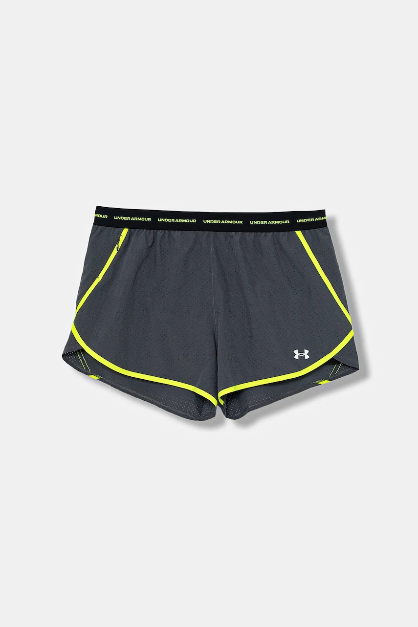 Tréninkové šortky Under Armour dámské, šedá barva, high waist, 6004029
