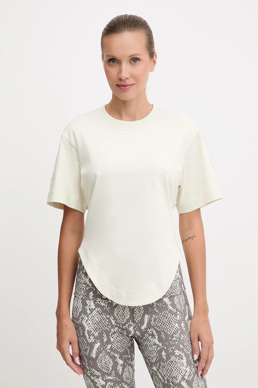 Tréninkové tričko adidas by Stella McCartney dámské, béžová barva, JX6775