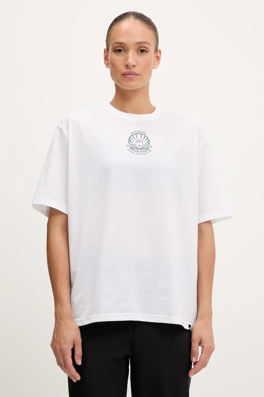 Tréninkové tričko adidas Performance POWER dámské, bílá barva, JM8982