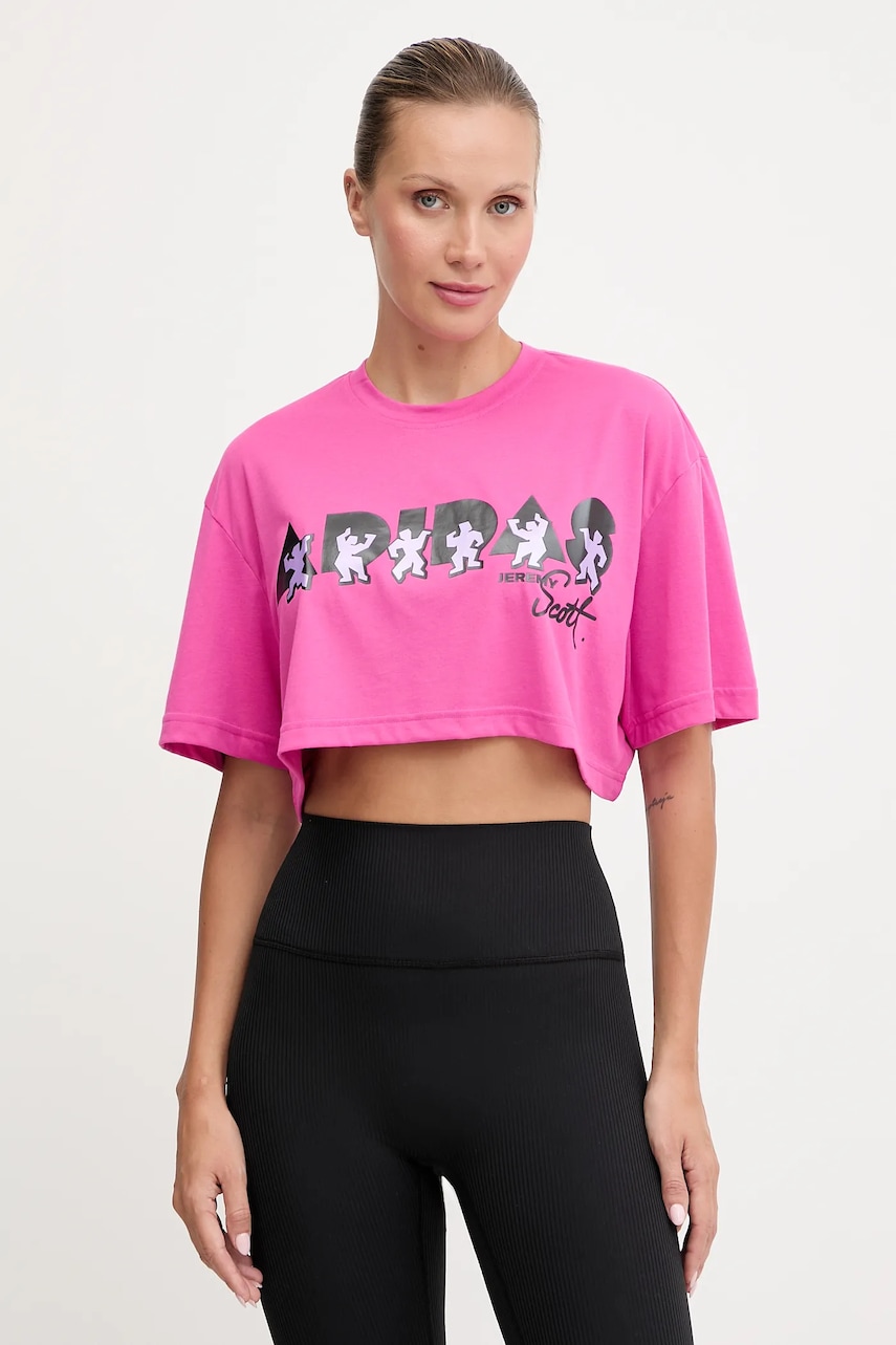 Tréninkové tričko adidas Performance PRIDE dámské, růžová barva, JL7612