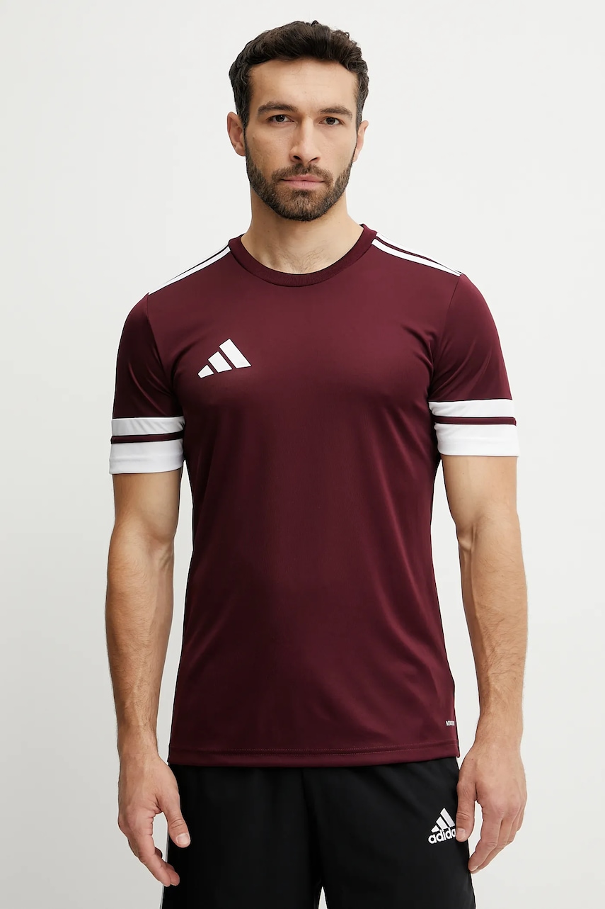 Tréninkové tričko adidas Performance Squad 25 vínová barva, s aplikací, JC8675