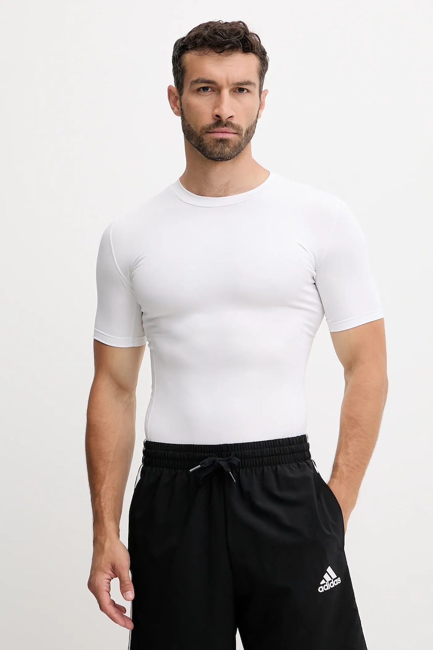 Tréninkové tričko adidas Performance Techfit pánské, bílá barva, JP4675