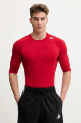 Tréninkové tričko adidas TECHFIT BASE červená barva, s potiskem, D82089-red
