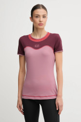 Tréninkové tričko EA7 Emporio Armani růžová barva, AF19155.7W000557