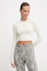 Tréninkové tričko s dlouhým rukávem adidas by Stella McCartney TruePurpose béžová barva, JM1403