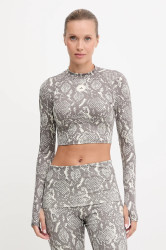 Tréninkové tričko s dlouhým rukávem adidas by Stella McCartney TruePurpose šedá barva, JM8478