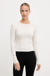 Tréninkové tričko s dlouhým rukávem New Balance dámské, béžová barva, WT53133PEF