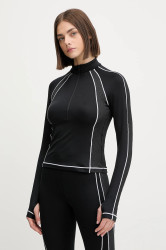 Tréninkové tričko s dlouhým rukávem Under Armour ColdGear černá barva, s pologolfem, 6003998