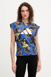 Tréninkový top adidas Performance x Farm Rio modrá barva, KB5566