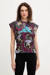 Tréninkový top adidas Performance x Farm Rio vínová barva, KB5567